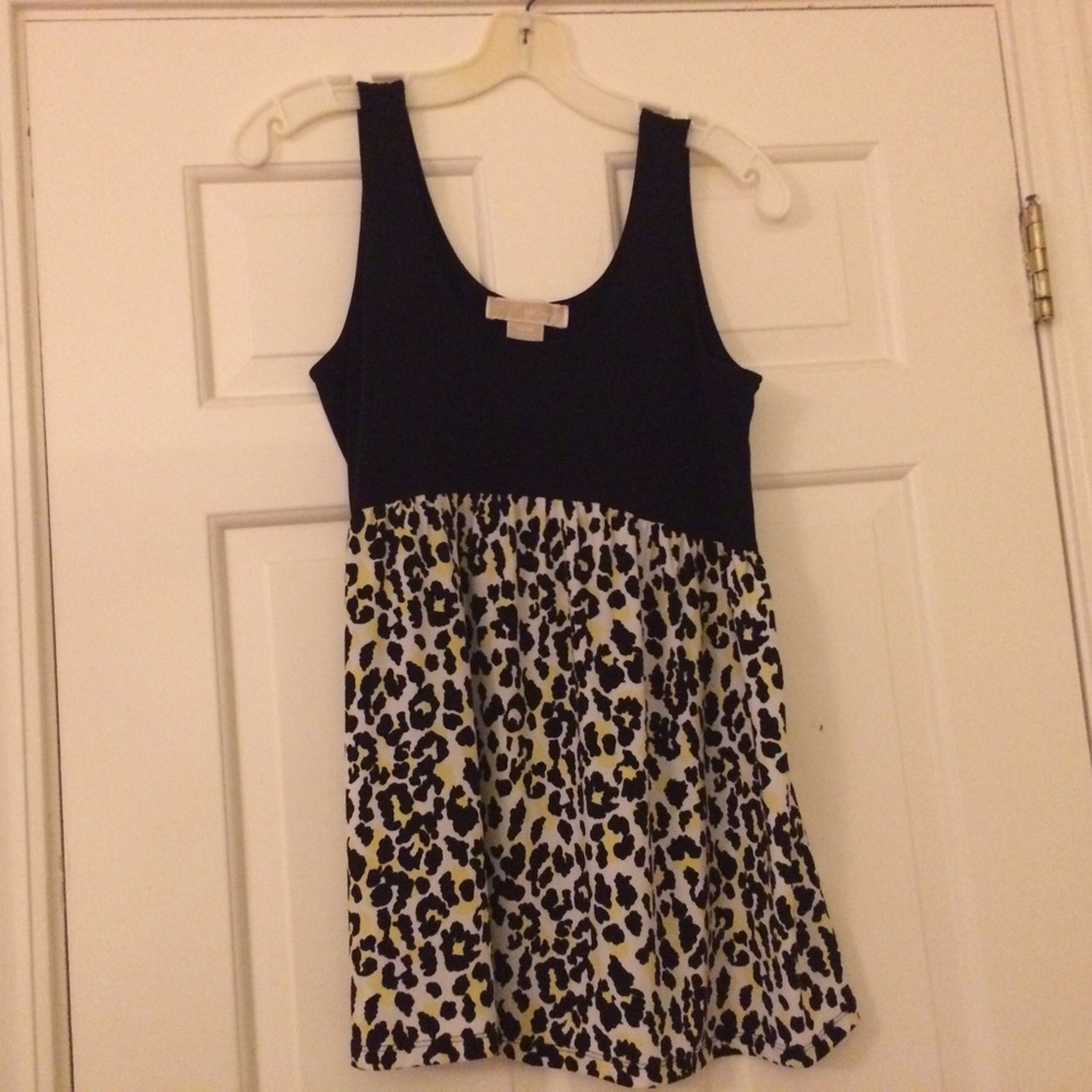 MK black yellow leopard babydoll tank top y2k
